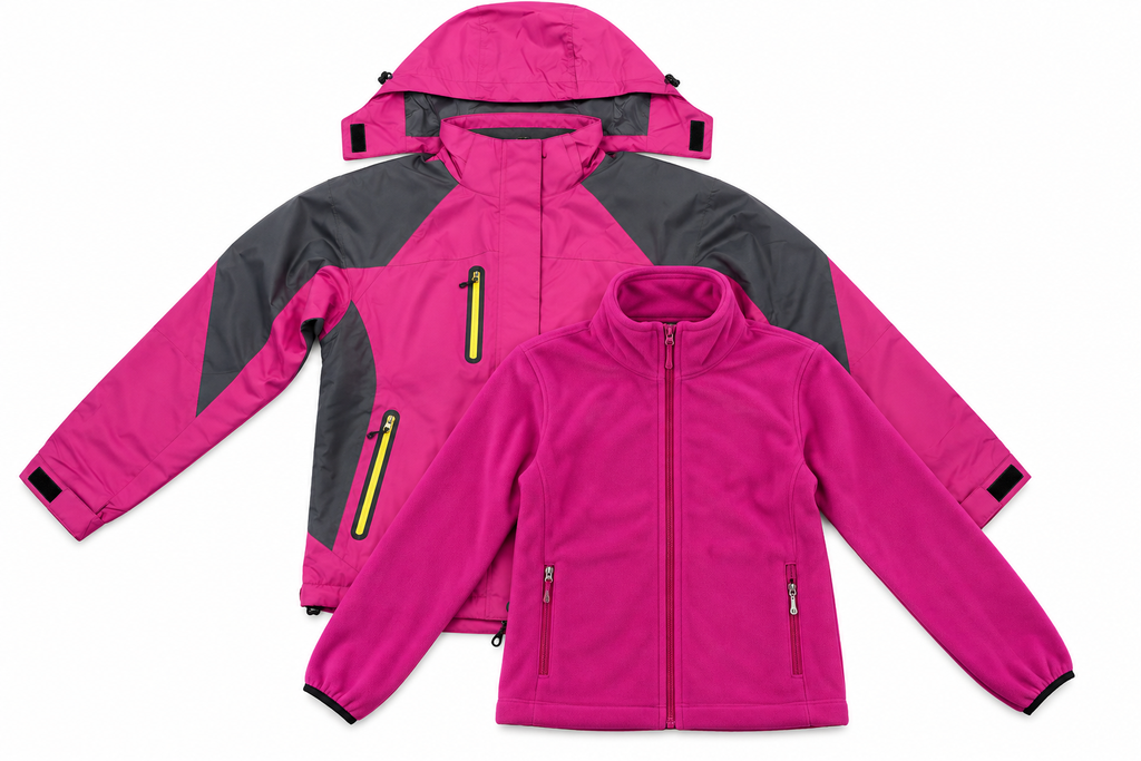 unisex 3 in 1 hooded jacket with removable fleece lining & zip pockets – 6 color