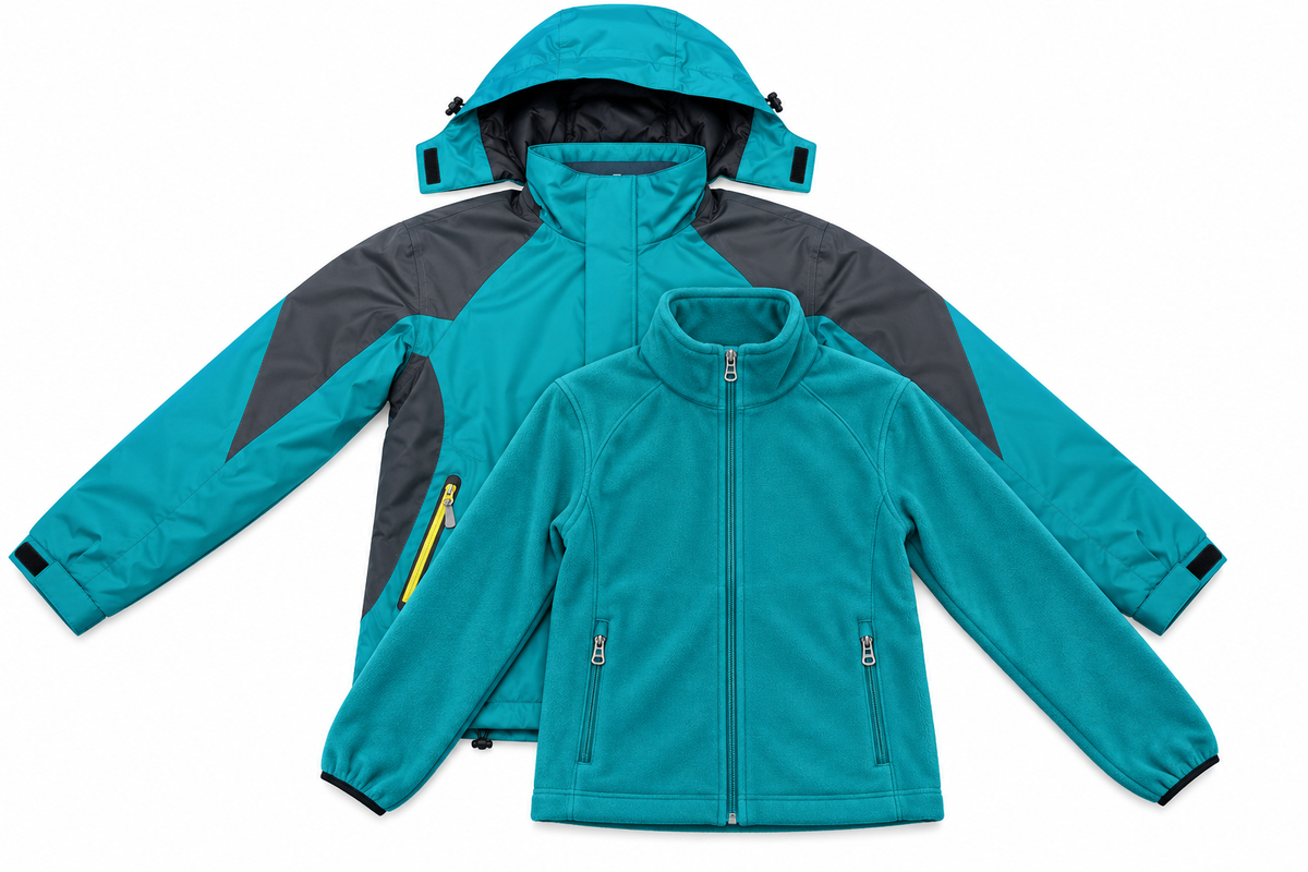 unisex 3 in 1 hooded jacket with removable fleece lining & zip pockets – 6 color