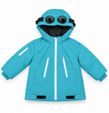 Kids Waterproof Hooded Winter Jacket – Warm Padded Windproof Coat with Zip Pockets – Red & Blue